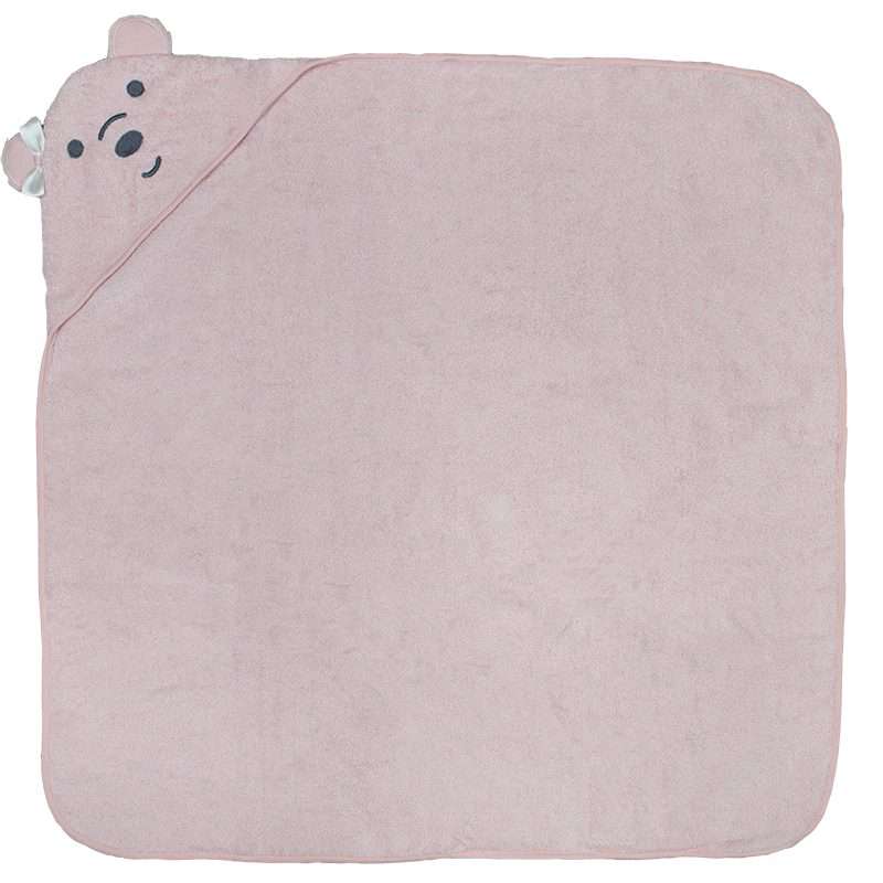 Bunty s Baby Hooded Towel Design 011 090x090cms 380GSM 01 Pc Pack Teddy Bear Strawberry Cream