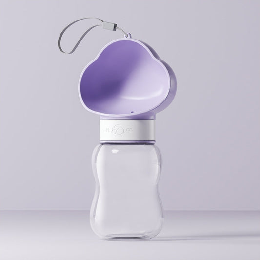 350ml Dog Go Out Water Cup Portable Accompanying Cup Pet Drinking Water Drinker Cloud Purple